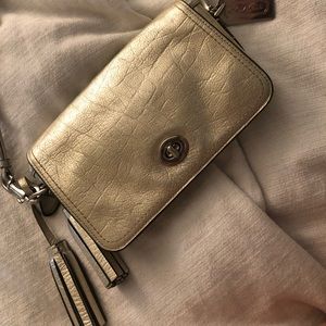 Coach Metallic Gold Crossbody Bag